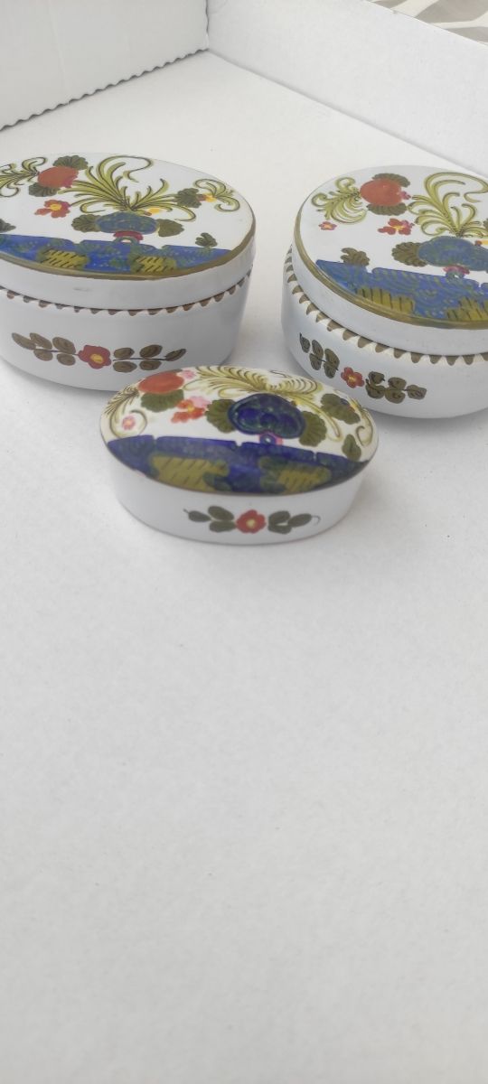 Nr. 3 Scatoline ceramica Faenza set 3 pezzi