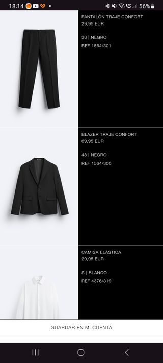 Traje caballero