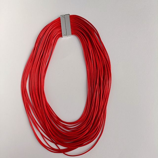 Collar Cuero Rojo Multi Capa