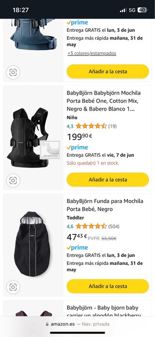Mochila portabebe Babybjörn