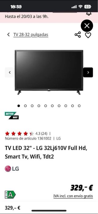 TV  32” LG Smart