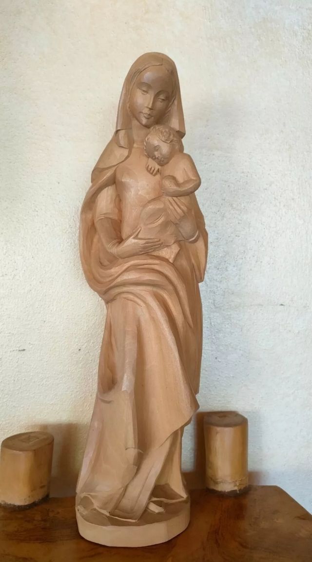 Madonna con bambino Gesù in legno