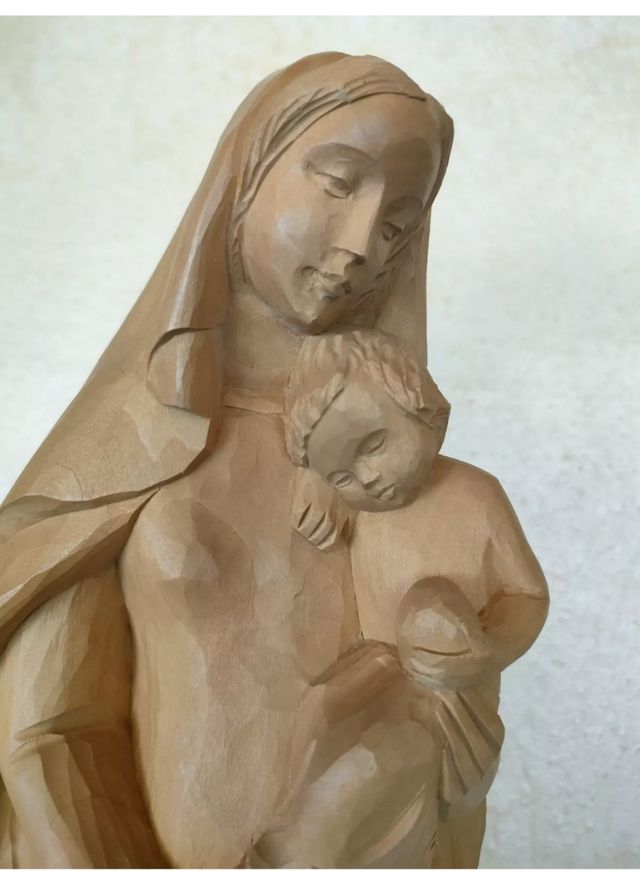 Madonna con bambino Gesù in legno