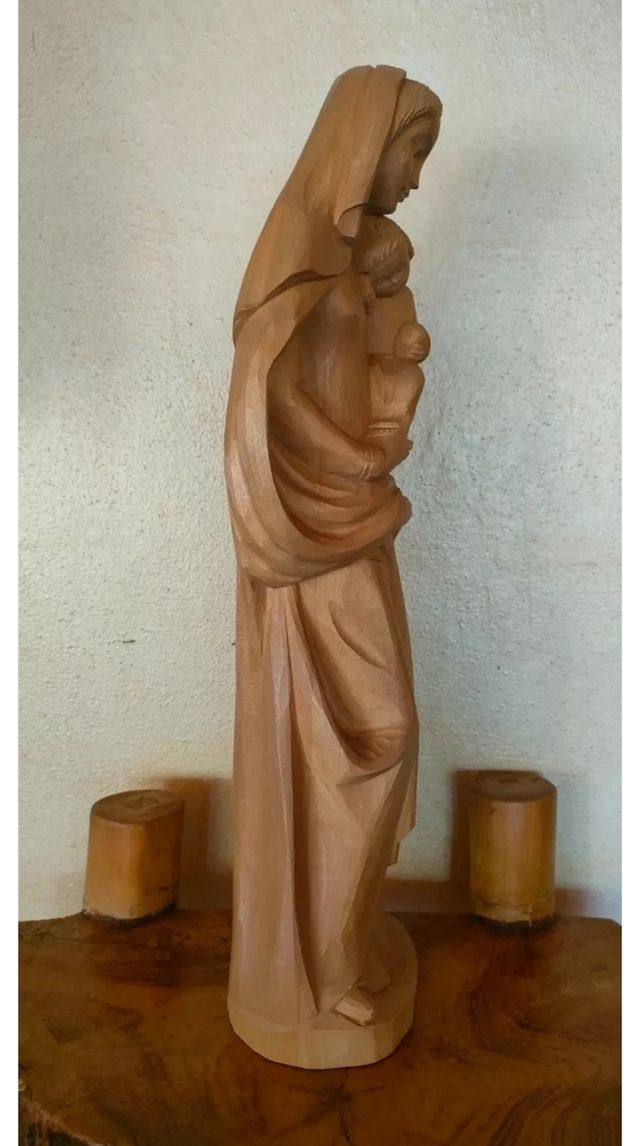 Madonna con bambino Gesù in legno