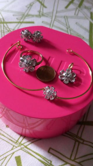 TOUS oro/titanio/topacios  conjunto completo