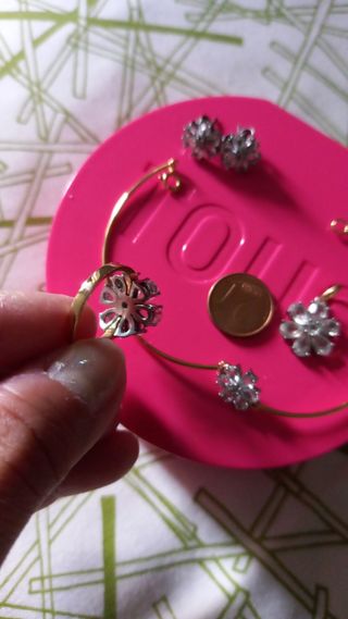 TOUS oro/titanio/topacios  conjunto completo