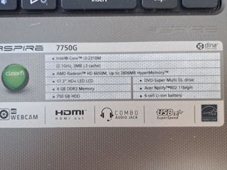 Portatil Acer Aspire 7750G W10 Pro Pantalla 17,3"