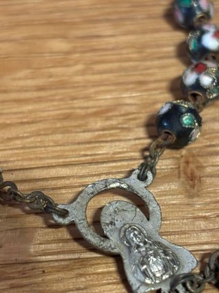 Vintage Cloisonne Collana Rosario Smaltato