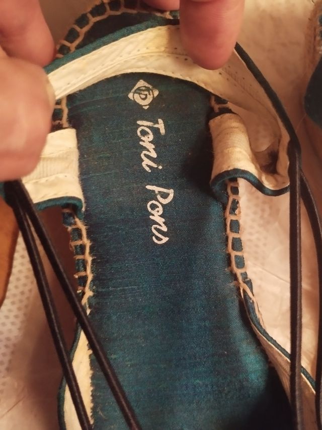 Cuñas esparto en seda salvaje