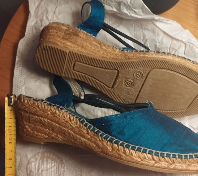 Cuñas esparto en seda salvaje