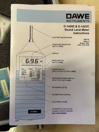 Fonometro Dawe D1405E con calibratore D1411E