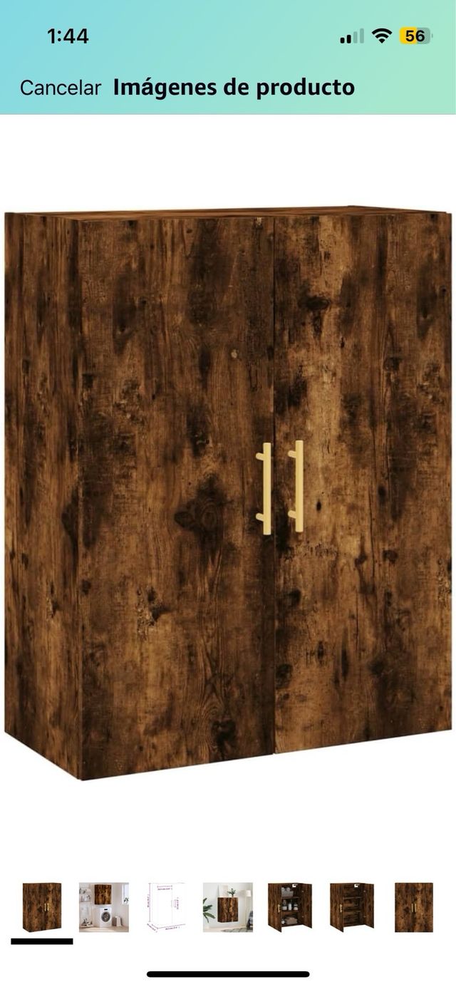 vidaXL Armario de Pared Roble Ahumado