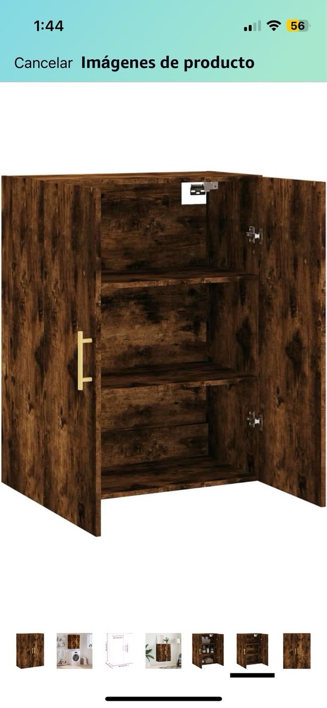 vidaXL Armario de Pared Roble Ahumado