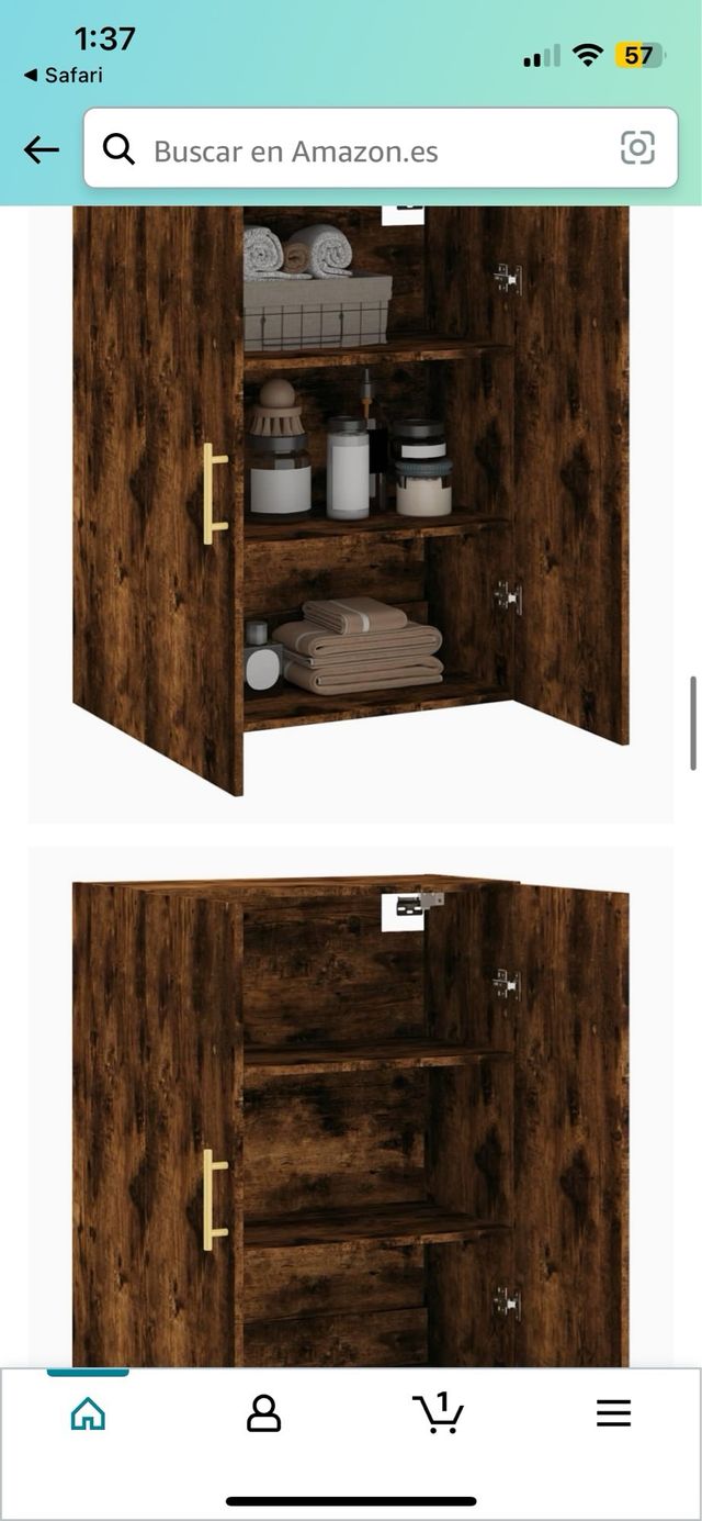 vidaXL Armario de Pared Roble Ahumado