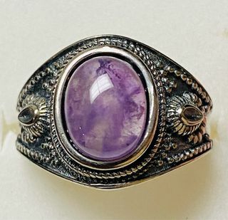 Anillo vintage con amatista en plata de ley 925