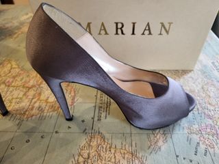 zapato fiesta gris plomo raso talla 39