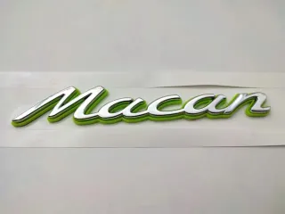 NUEVO EMBLEMA PORSCHE MACAN (e-HYBRID) PLATA-VERDE