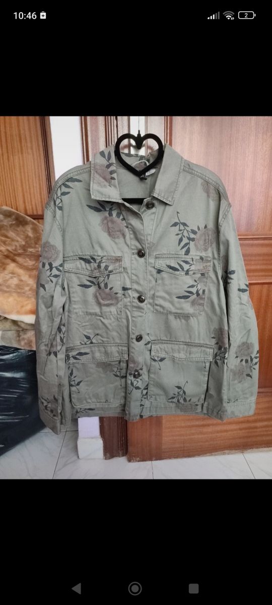 Chaqueta verde hippie vintage