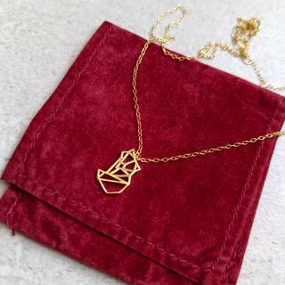 Collar zorro plata925 baño oro NUEVO