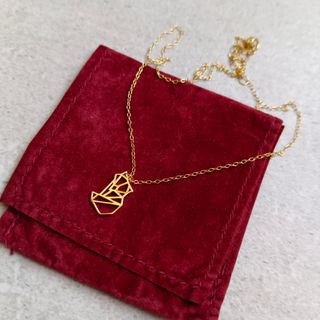 Collar zorro plata925 baño oro NUEVO