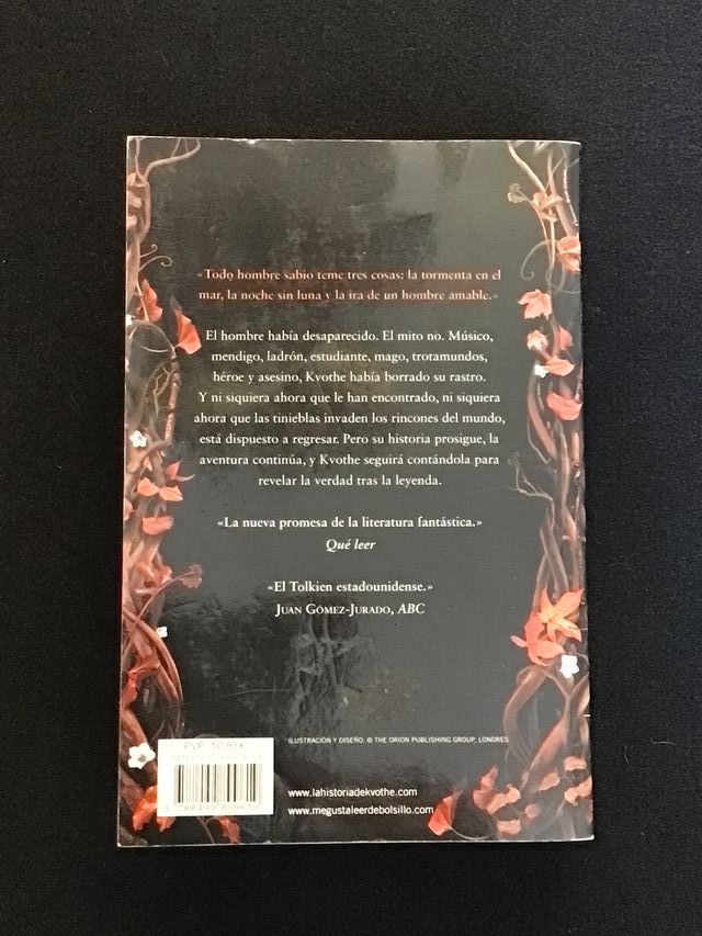 El temor de un hombre sabio (firmado por autor)