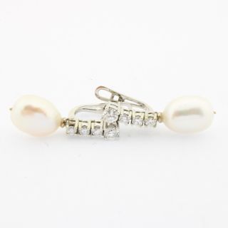 Pendientes oro con brillantes y perla
