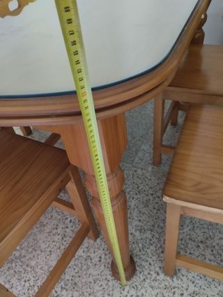 Mesa comedor con cristal y 6 sillas