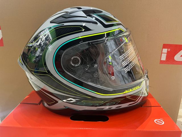 casco moto kappa kv56 nardo grey amarillo 