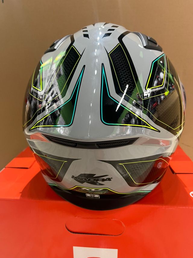 casco moto kappa kv56 nardo grey amarillo 