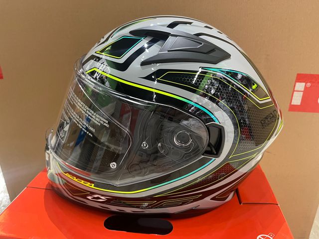 casco moto kappa kv56 nardo grey amarillo 