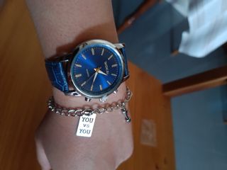 Reloj cuarzo Azul y pulsera