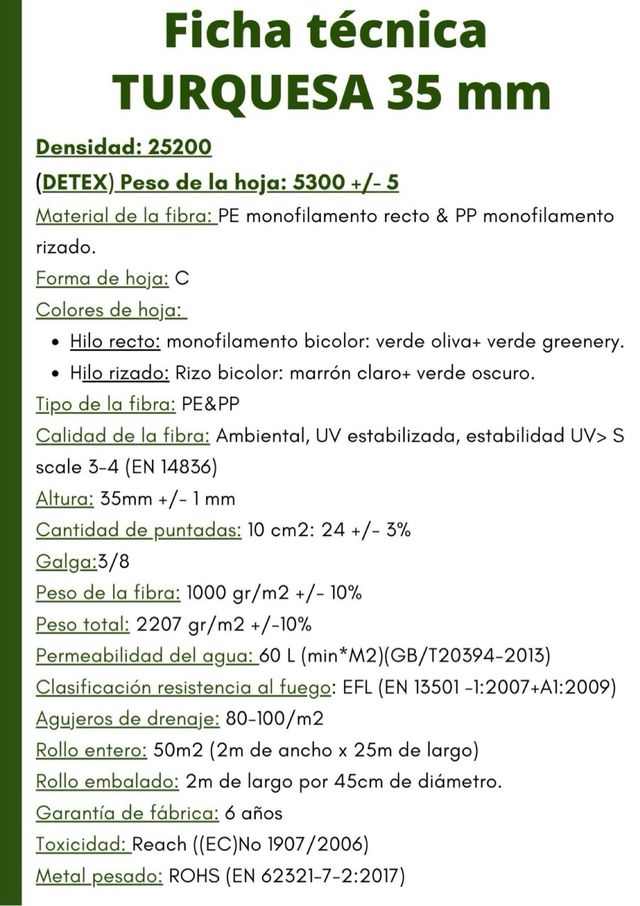 Cesped artificial 35mm oferta