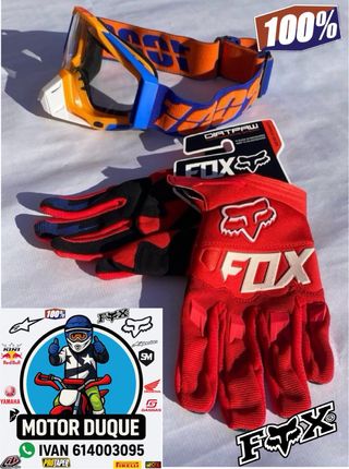 Pack gafas 100% y guantes fox motocross