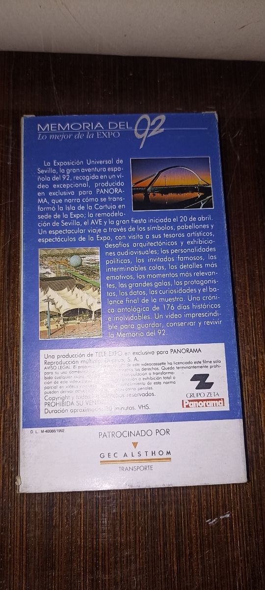 VHS MEMORIA DEL 92  LO MEJOR DE LA EXPO 92