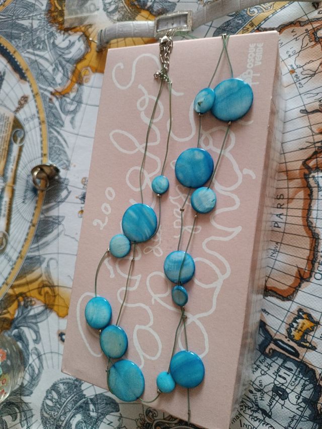 Collar muy bonito veraniego largo doble