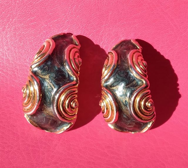 Rari Orecchini jewelry vintage a clip smaltati