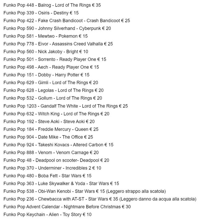 Funko Pop Collection - Leggi Descrizione