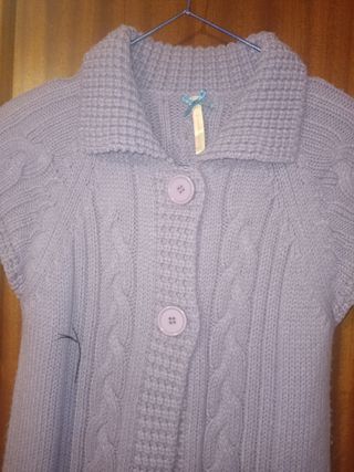 Chaqueta de lana color morado