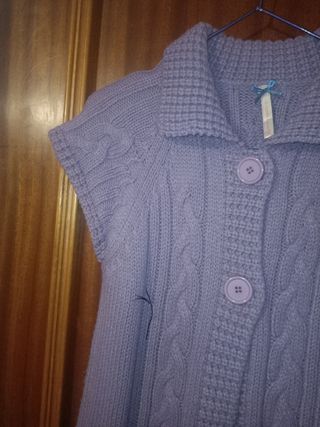 Chaqueta de lana color morado