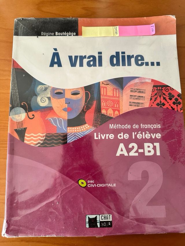 LIBRO FRANCES A VRAI DIRE A2 B 1 livre eleve
