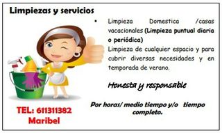 Servicio de limpiezas y manitas temporada verano