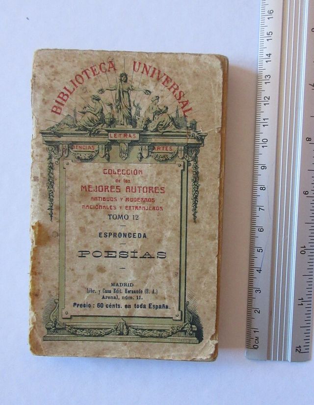 BIBLIOTECA UNIVERSAL ESPRONCEDA POESIAS 1928