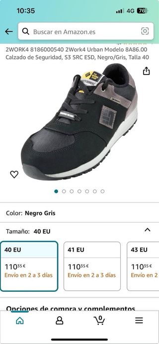 Zapatos de seguridad 41 toworktor sin usar 
