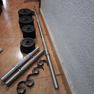 PESAS KIT BARRA MANCUERNAS DISCOS