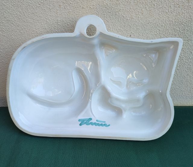 Formella stampo Thun vintage gatto bianco