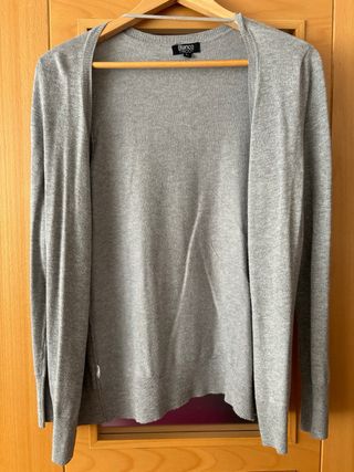 Chaqueta gris clara de lana fina talla L