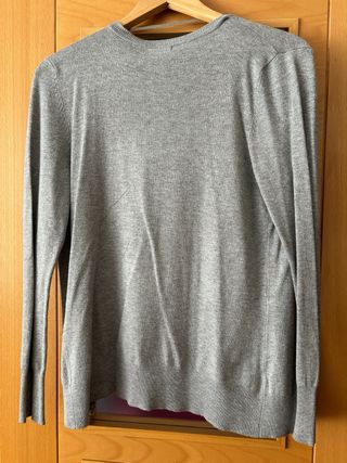 Chaqueta gris clara de lana fina talla L