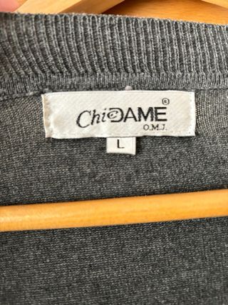 Chaqueta lana gris oscura, semi larga L