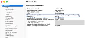MacBook Pro 16" Chip M1 Max 32G 1T Gris Espacial