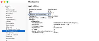 MacBook Pro 16" Chip M1 Max 32G 1T Gris Espacial
